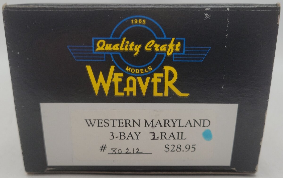 Weaver 4029 O Scale 2-Rail Western Maryland 3 Bay Coal Car #80212 EX/Box