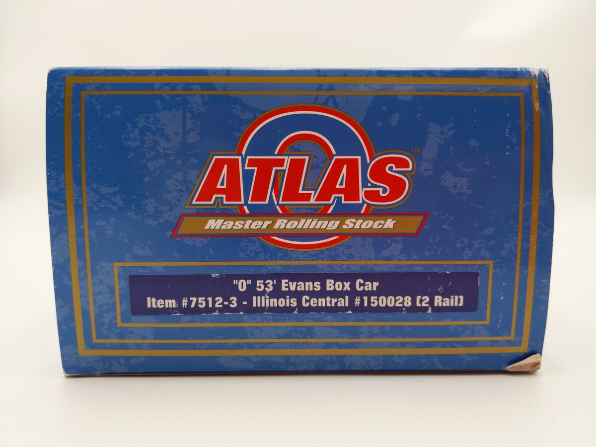 Atlas 7512-3 Illinois Central 53` Evans Box Car #150028 (2-Rail) EX/Box