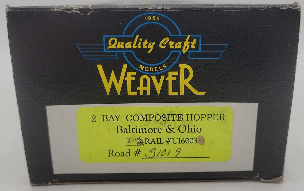 Weaver O Scale 2-Rail Baltimore & Ohio Hopper Car #31019 EX/Box