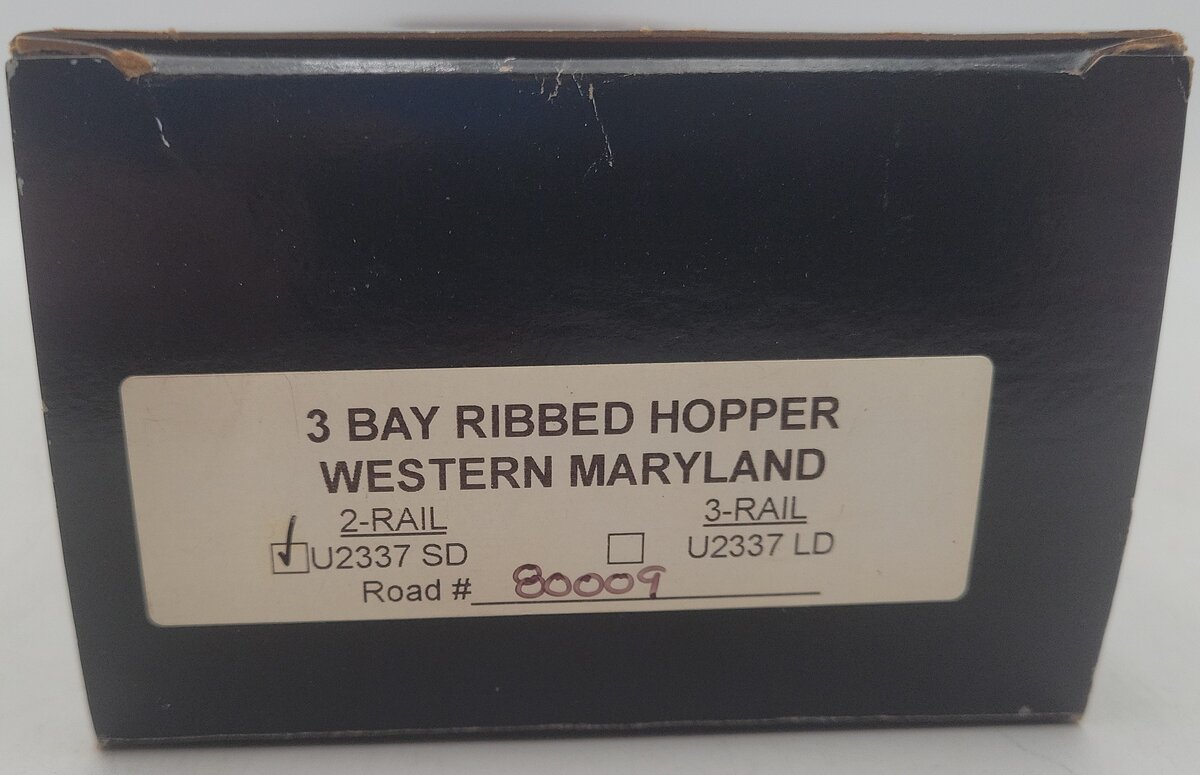 Weaver U2337SD O Scale 2-Rail Western Maryland Hopper Car #80009 EX/Box