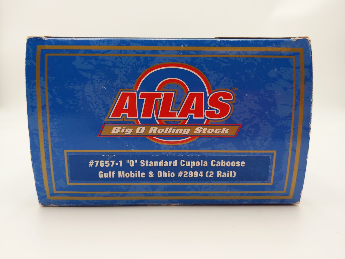 Atlas 7657-1 O Scale Gulf Mobile & Ohio Standard Cupola Caboose #2994 (2-Rail) EX/Box
