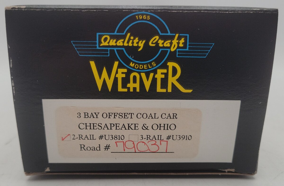 Weaver U3810 O Scale Chesapeake & Ohio Hopper Car #79037 - 2 Rail EX/Box