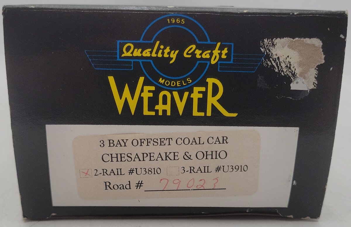 Weaver U3810 O Scale Chesapeake & Ohio Hopper Car #79023 (2-Rail) EX/Box