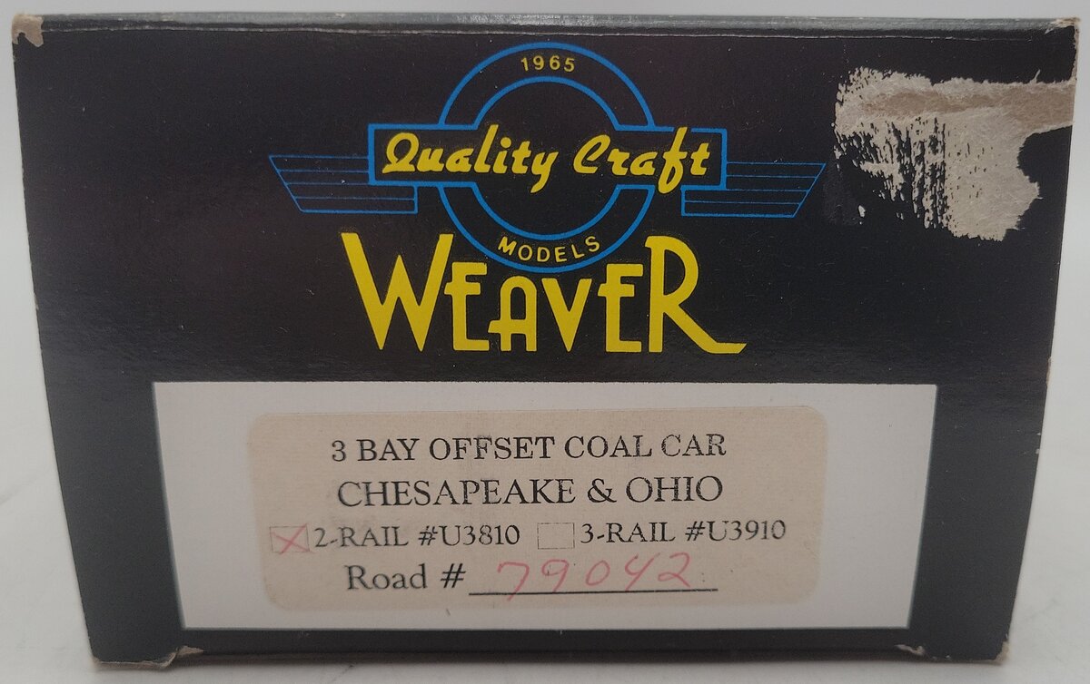 Weaver U3810 O Scale Chesapeake & Ohio Hopper Car #79042 - 2 Rail EX/Box
