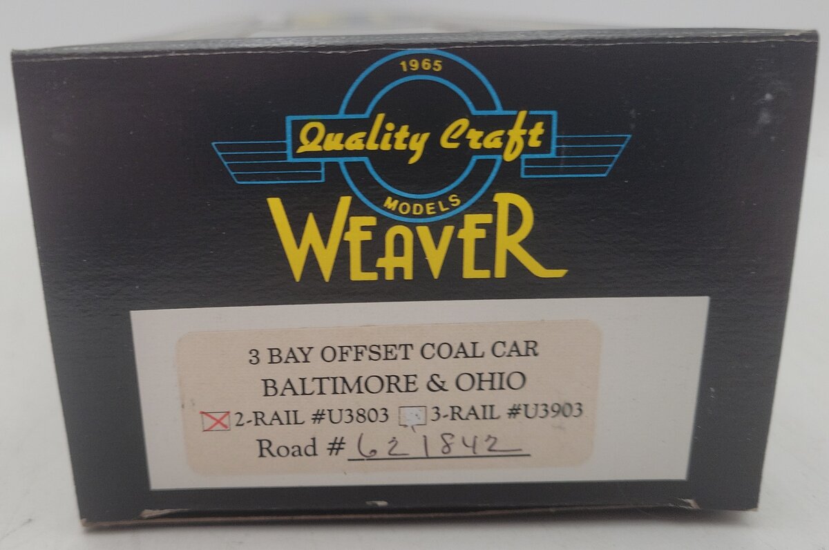 Weaver U3803 O Scale Baltimore & Ohio Hopper Car #621842 (2-Rail) EX/Box