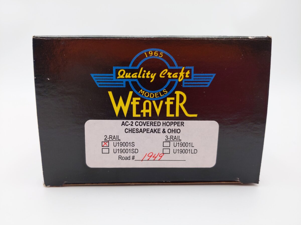 Weaver U19001S O Scale Chesapeake & Ohio AC-2 Covered Hopper #1949 (2-Rail) EX/Box