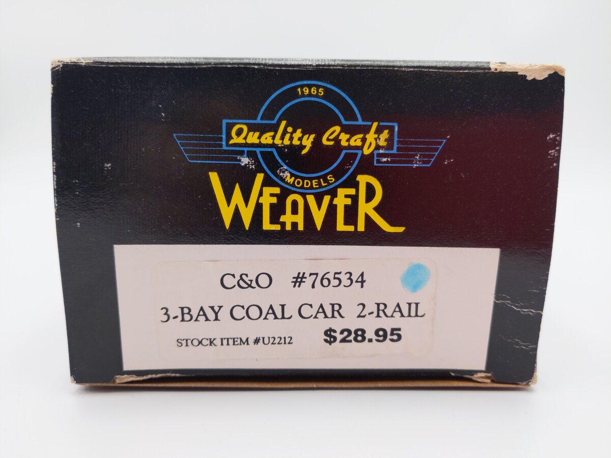Weaver U2212 O Scale Chesapeake & Ohio 3-Bay Coal Car #76534 (2-Rail) LN/Box