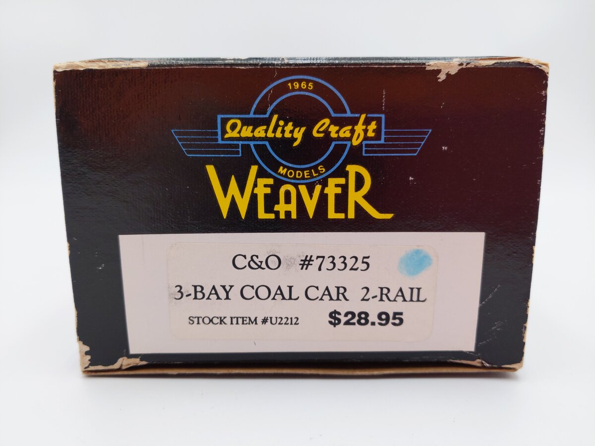 Weaver U2212 O Scale Chesapeake & Ohio 3-Bay Coal Car #73325 (2-Rail) EX/Box