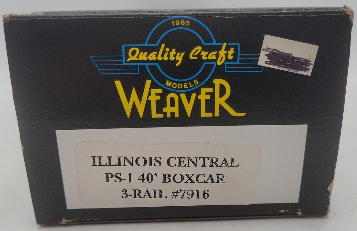 Weaver O Gauge Illinois Central 2-Rail Boxcar #7916 EX/Box