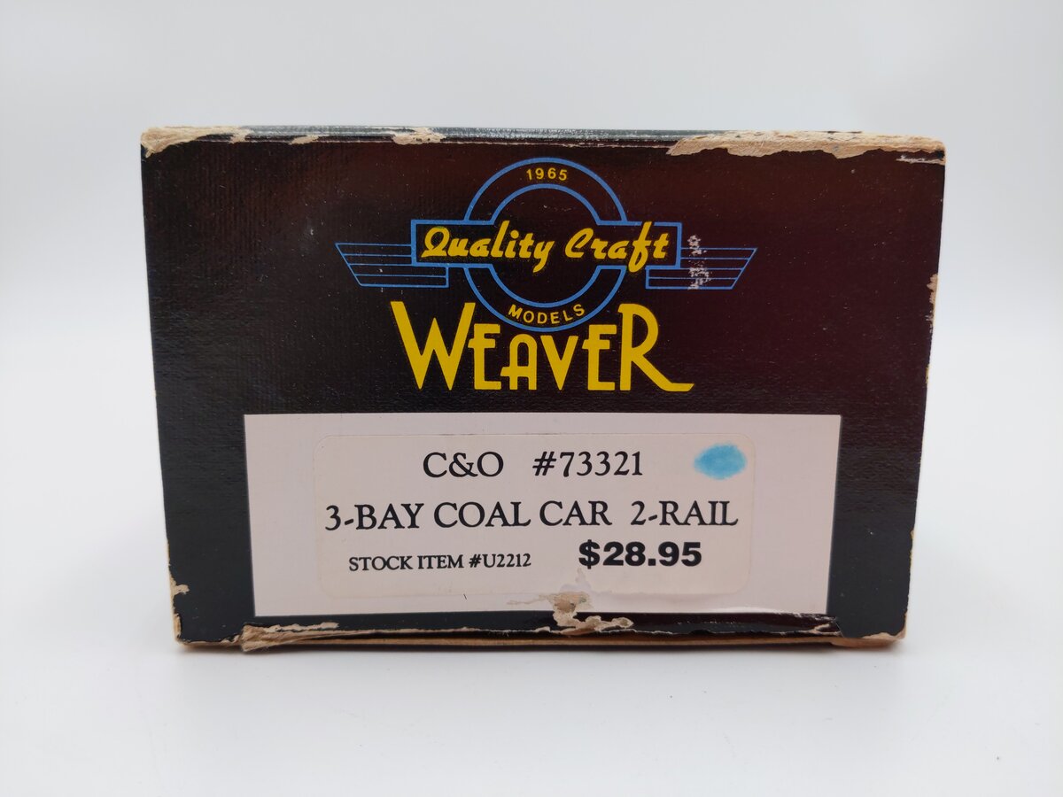 Weaver U2212 O Scale Chesapeake & Ohio 3-Bay Coal Car #73321 (2-Rail) LN/Box