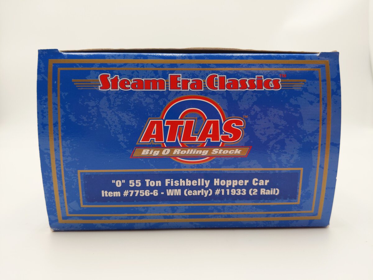 Atlas 7756-6 O Scale Western Maryland 55 Ton Fishbelly Hopper #11933 (2-Rail) LN/Box