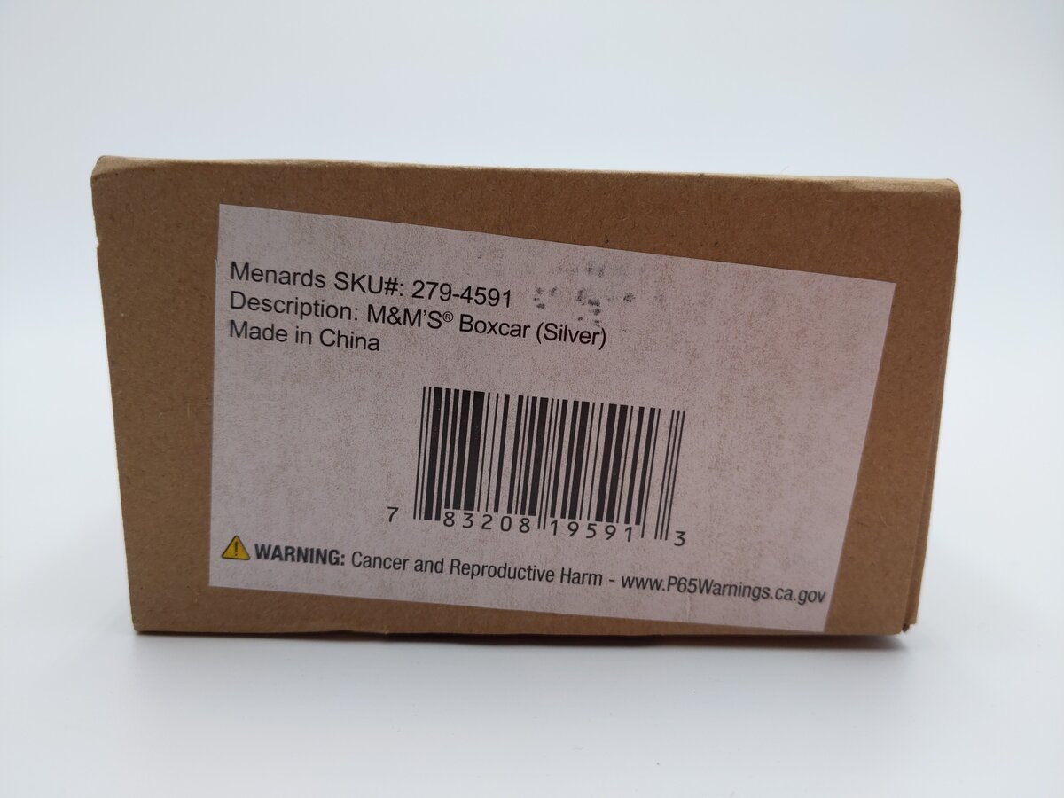 Menards 279-4593 O-Gauge M&M's Boxcar (Silver) #5068 (3-Rail) MT/Box