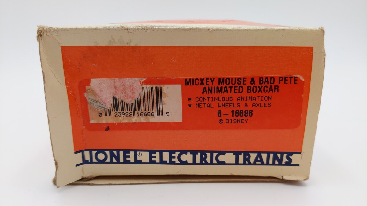 Lionel 6-16686 O Gauge Disney Mickey Mouse & Big Bad Pete Boxcar EX/Box