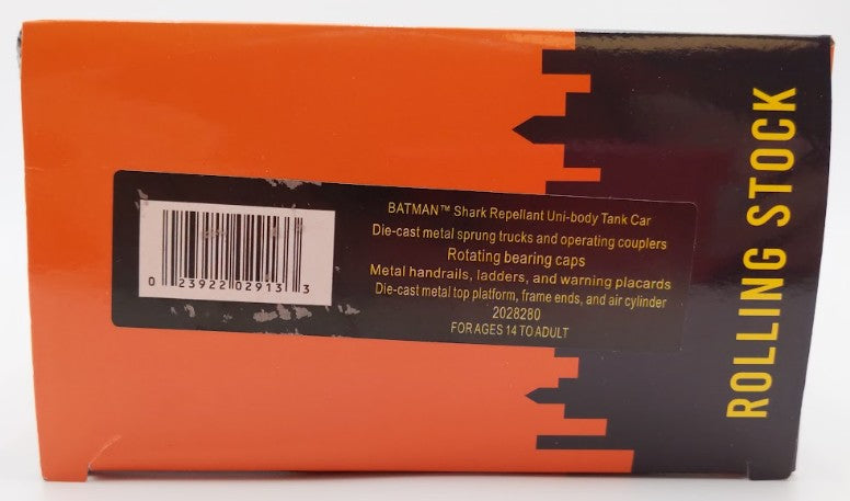 Lionel 2028280 O Gauge Batman Shark Repellent Unibody Tank Car EX/Box