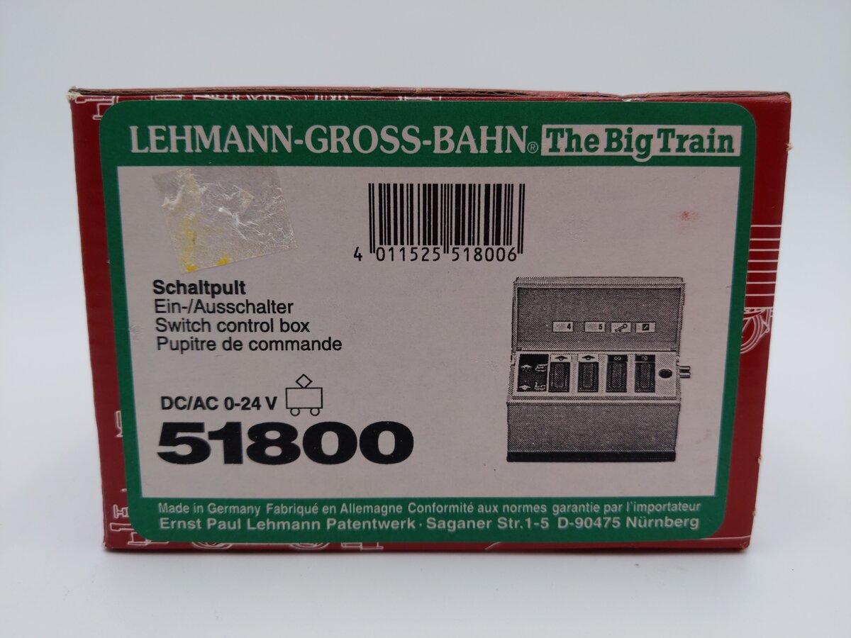 LGB 51800 G Scale On-Off Switch Control Box EX/Box
