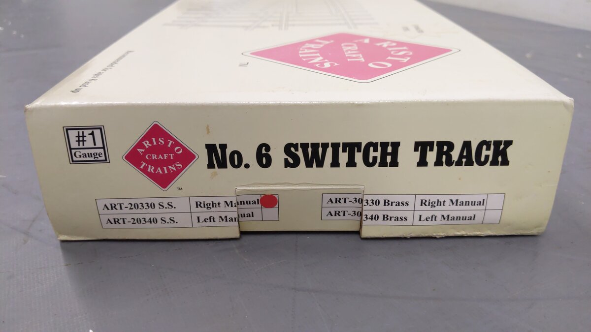 Aristo-Craft 20330 G #6 Stainless Steel Right Hand Switch Turnout EX/Box