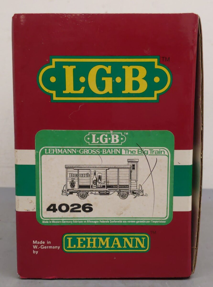 LGB 4026 G Scale Beck's Beer Boxcar EX/Box