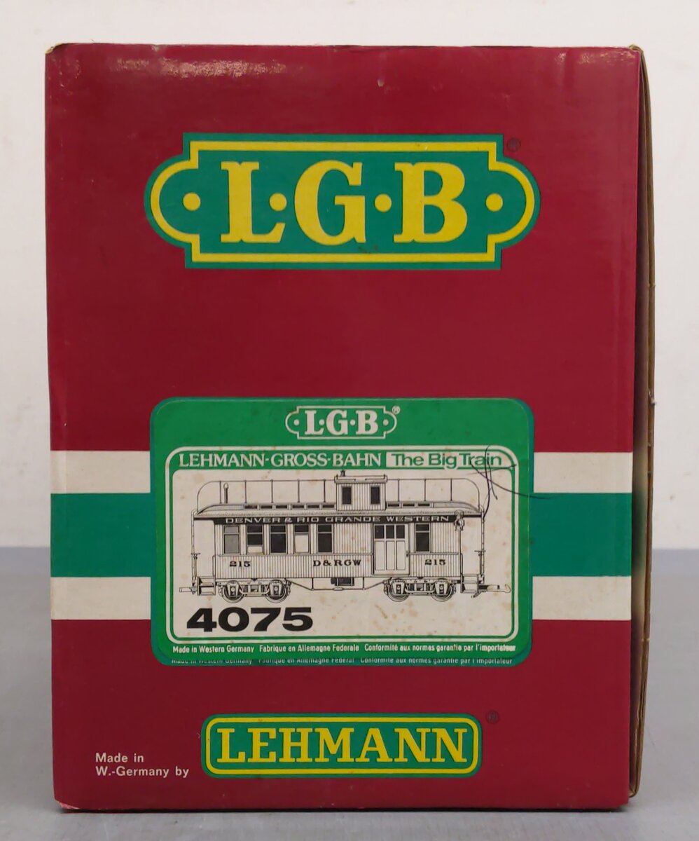 LGB 4075 G Scale Denver & Rio Grande Western Deluxe Drovers Caboose #215 VG/Box