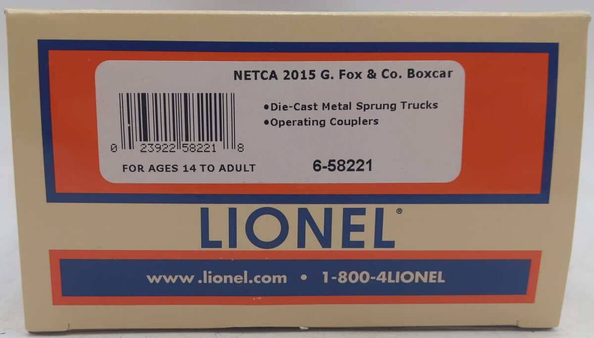 Lionel 6-58221 O Gauge NETCA 2015 Fox & Co. Boxcar LN/Box