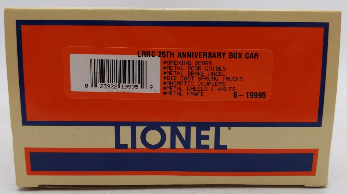 Lionel 6-19995 O Gauge LRRC 25th Anniversary Lionel Boxcar EX/Box