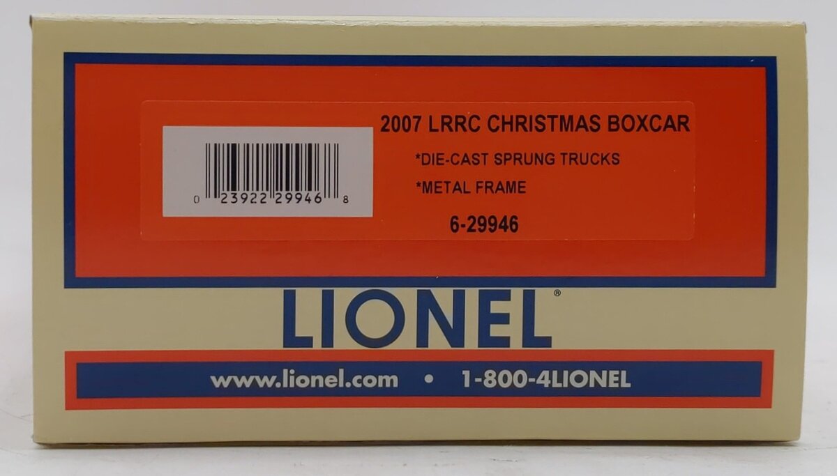 Lionel 6-29946 O Gauge 2007 LRRC Christmas Boxcar NIB
