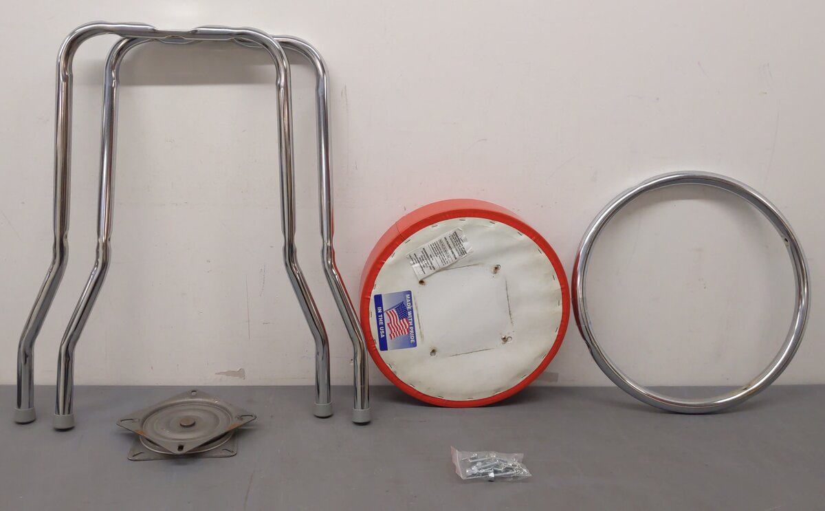 Lionel Rectangle Logo Orange Bar Stool EX