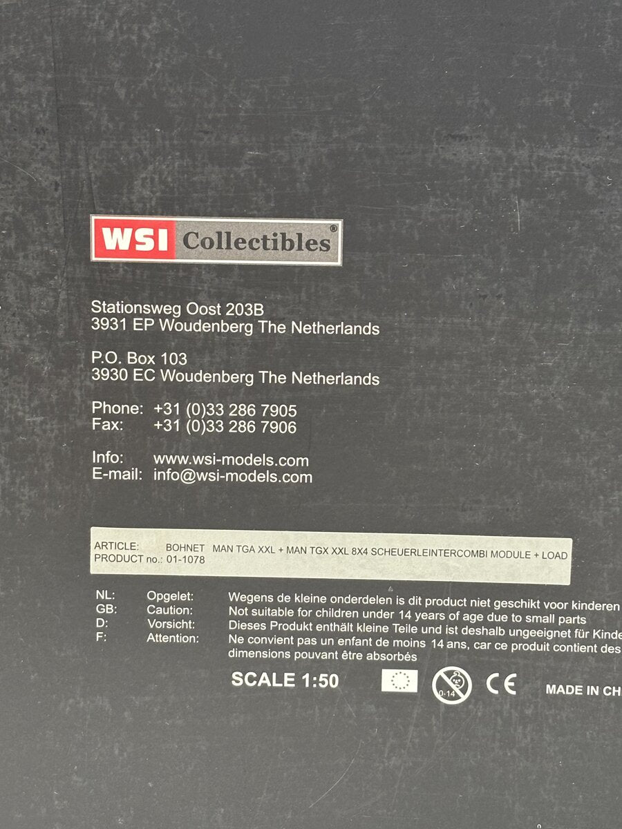 WSI 01-1078 1:50 Bohnet MAN TGA XXL Schueurle Intercombi Bohnet Limited Edition LN/Box