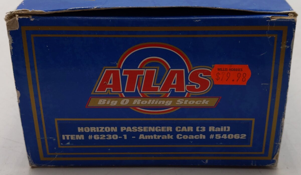Atlas 6230-1 O Amtrak Horizon 21" Coach Car #54062 (3 Rail) EX/Box