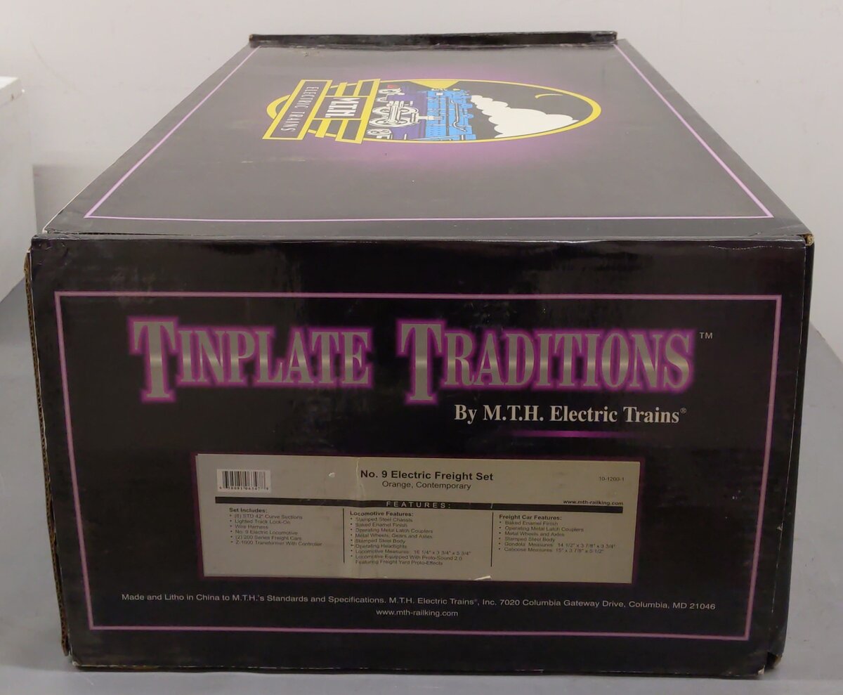 MTH 10-1200-1 Std. Gauge Tinplate No. 9 Electric Freight Set w/PS2 EX/Box