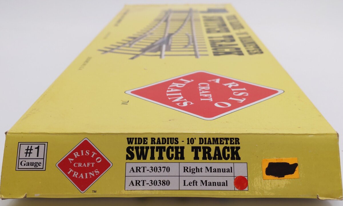 Aristo-Craft 30380 G Brass Left Hand 10' Wide Radius Manual Switch Turnout VG/Box
