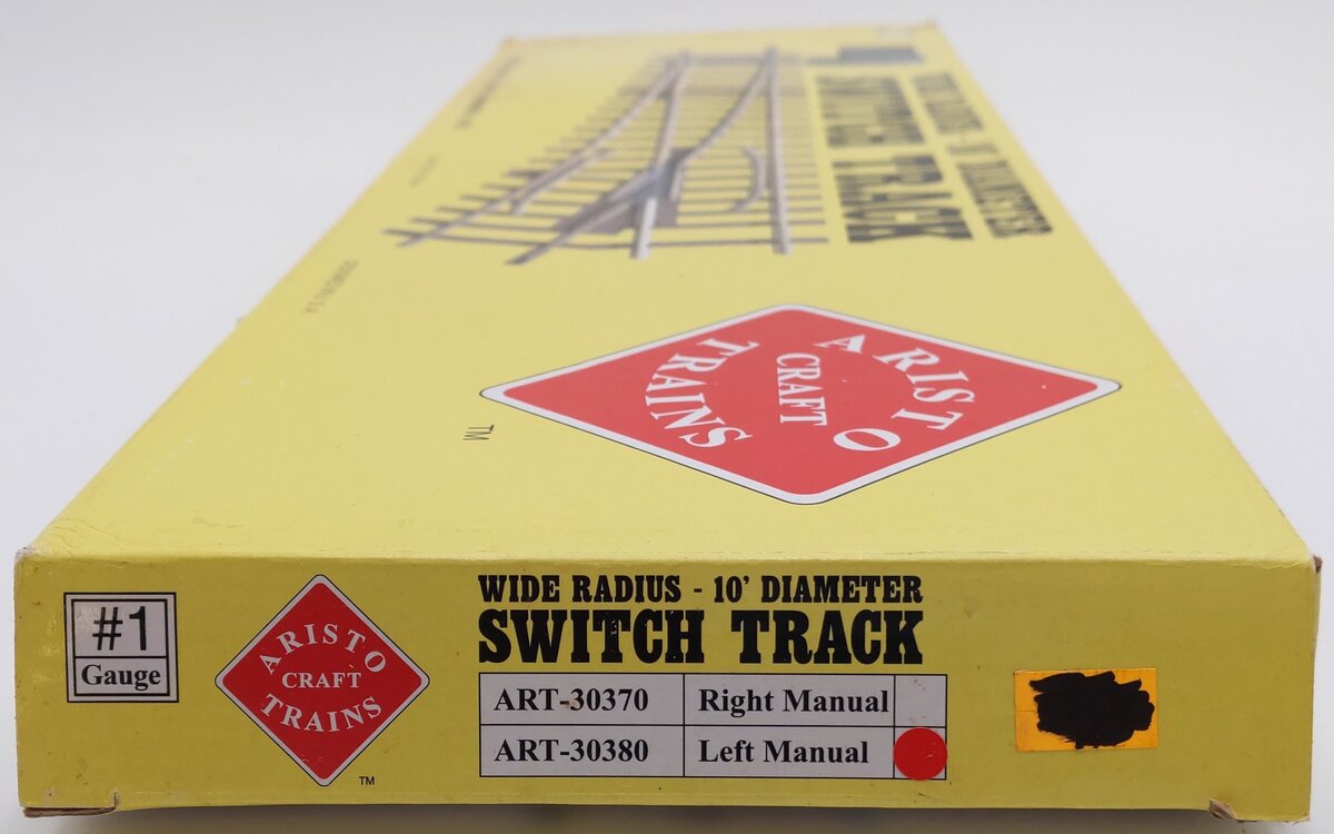 Aristo-Craft 30380 G Brass Left Hand 10' Wide Radius Manual Switch Turnout VG/Box