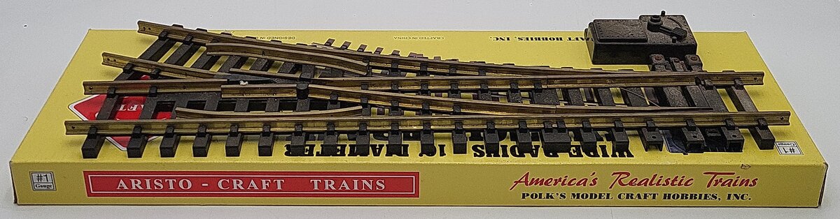 Aristo-Craft 30370 G Brass Wide Radius Right Hand 10' Manual Switch Turnout VG/Box