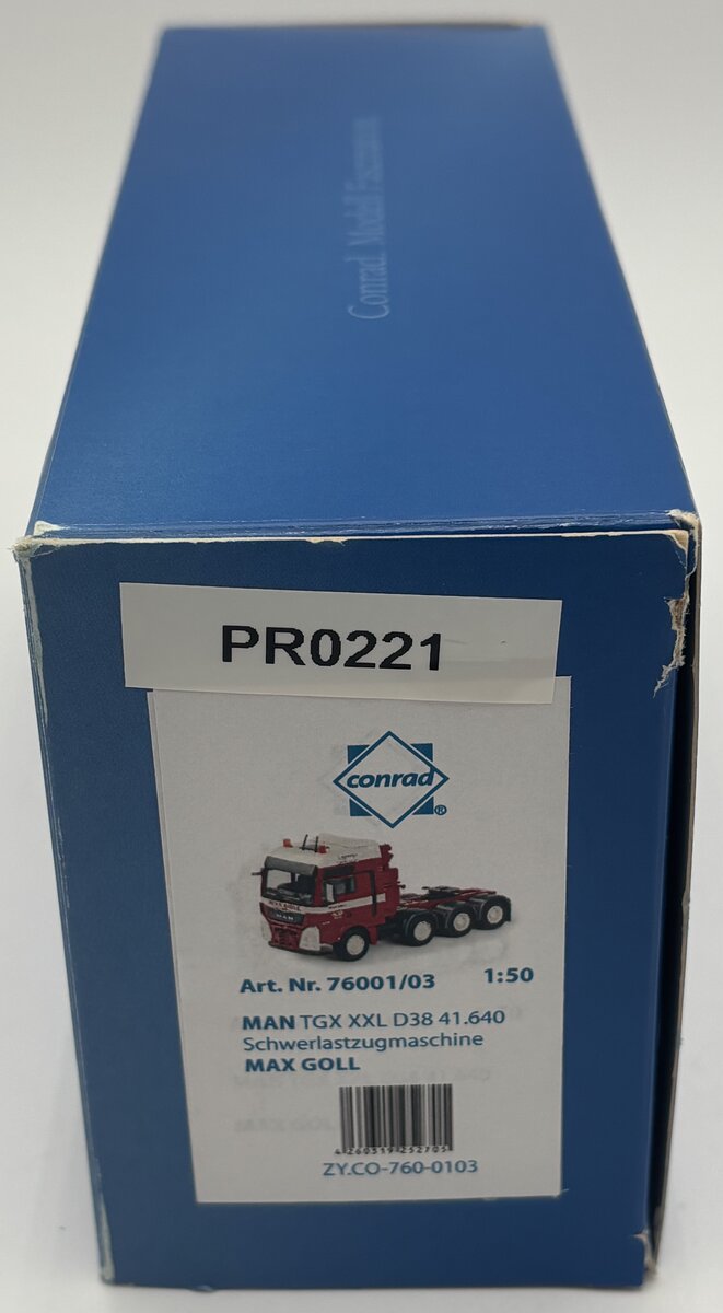 Conrad 76001/03 1:50 MAN TGX XXL D38 41.640 Schwerlastzugmaschine MAX GOLL LN/Box