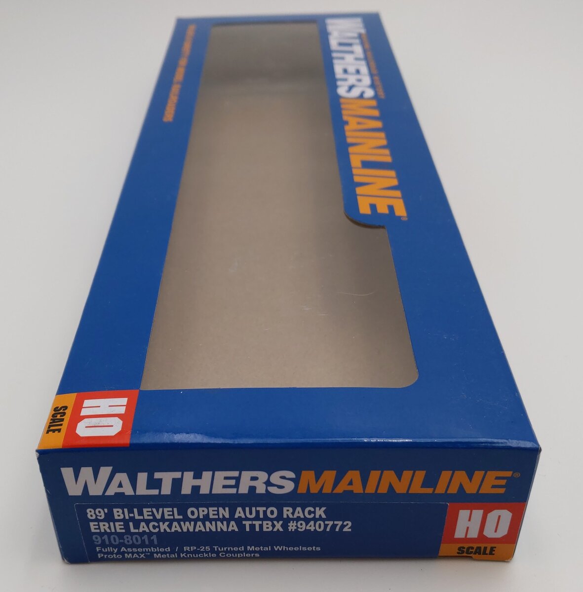 Walthers 910-8011 HO EL 89' Flatcar with Bi-Level Open Auto Rack RTR #940772