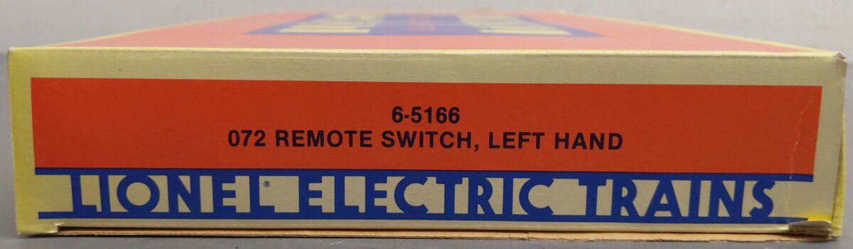 Lionel 6-5166 O72 Left Hand Remote Switch/Turnout EX/Box