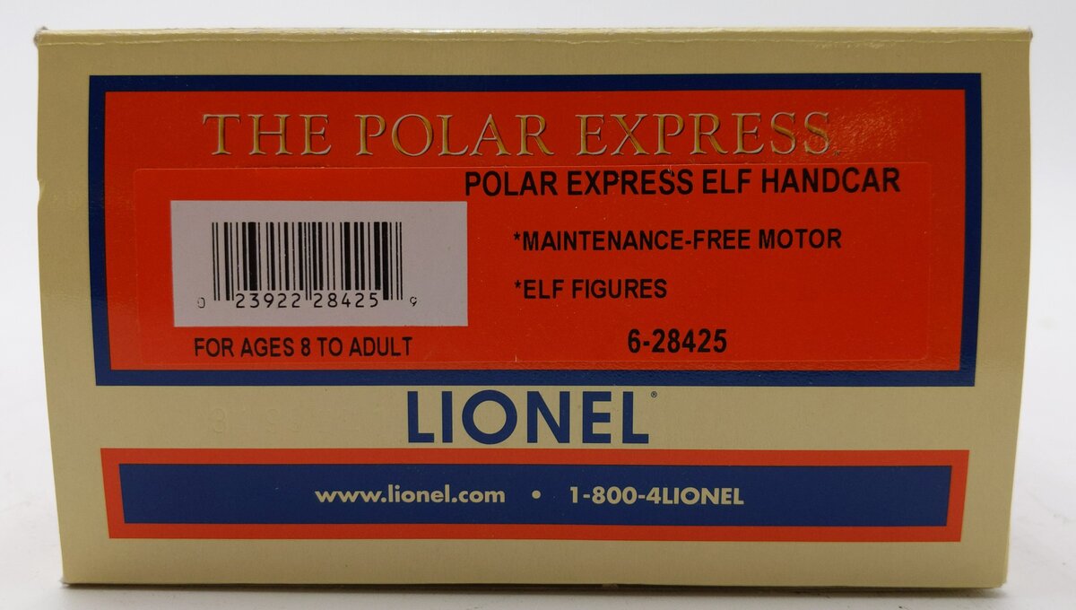 Lionel 6-28425 O Gauge Polar Express Motorized Elf Handcar EX/Box