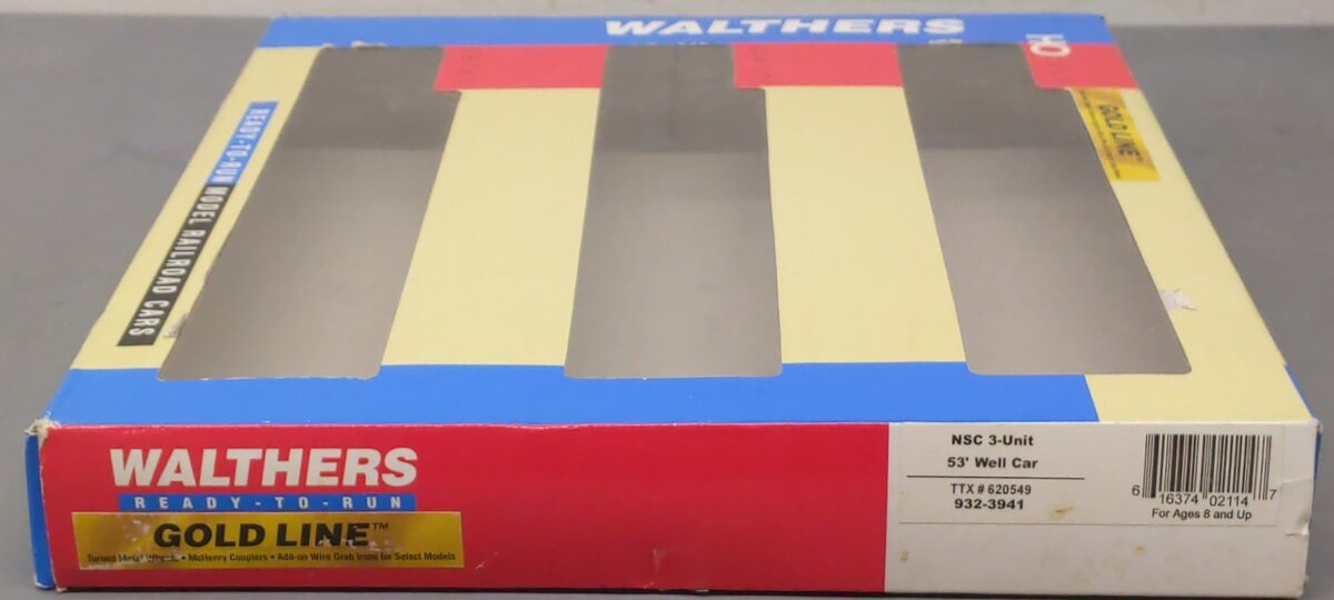Walthers 932-3941 HO Scale TTX NSC 3-Unit 53" Well Car #620549 EX/Box