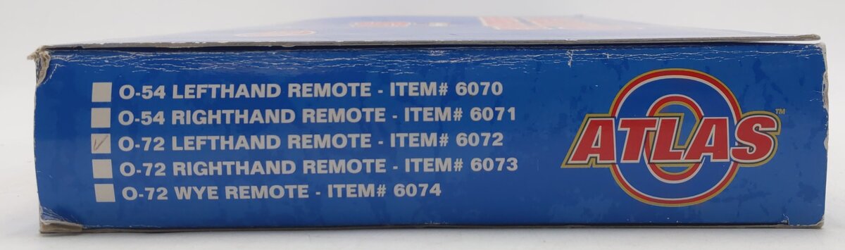 Atlas 6072 O O72 Nickel Silver Left Hand Remote Switch Turnout VG/Box
