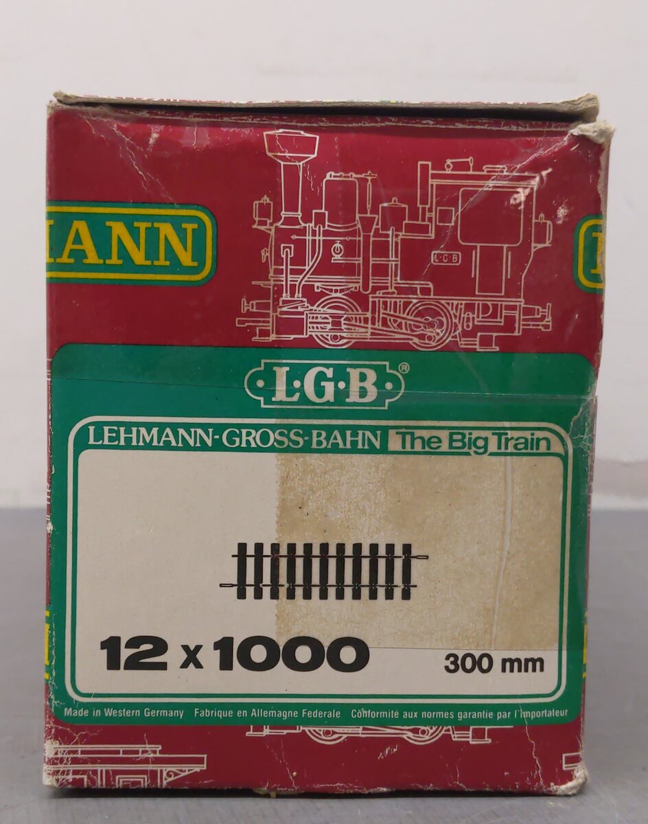 LGB 1000 G Scale 12" Inch Straight Track (12) EX/Box
