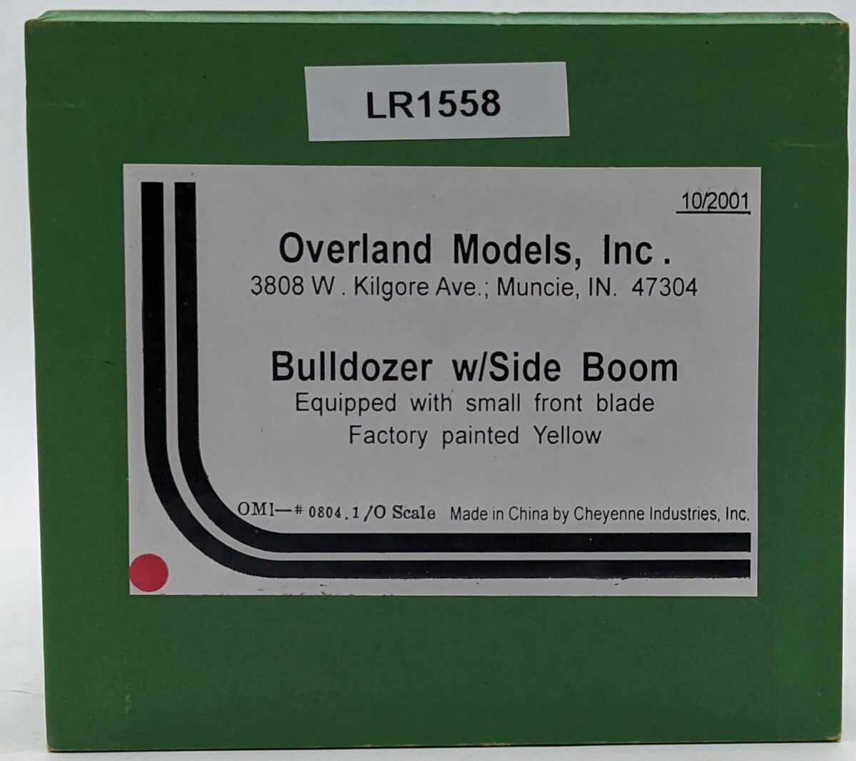 Overland OMI-0804 O Scale Bulldozer W/Side Boom Yellow NIB