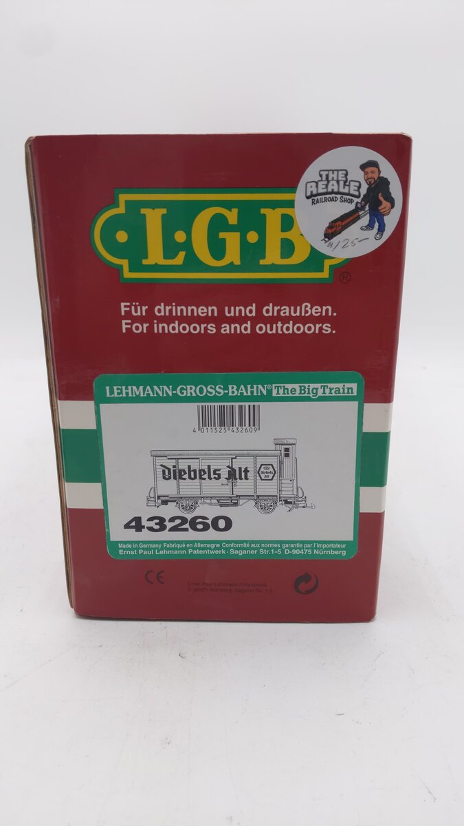 LGB 43260 G Scale Diebels Alt Beer Car w/ Plastic Wheels VG/Box