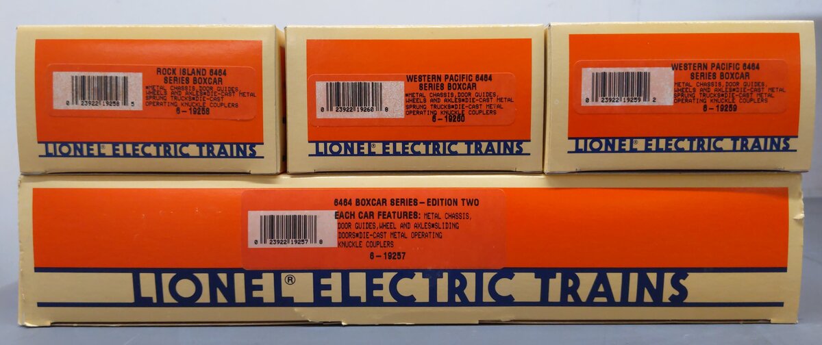 Lionel 6-19257 O Gauge Western Pacific 6464 Series II Boxcars (Set of 3) LN/Box