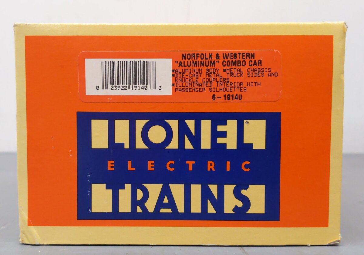 Lionel 6-19140 O Gauge Norfolk & Western Aluminum Combine Car #494 LN/Box