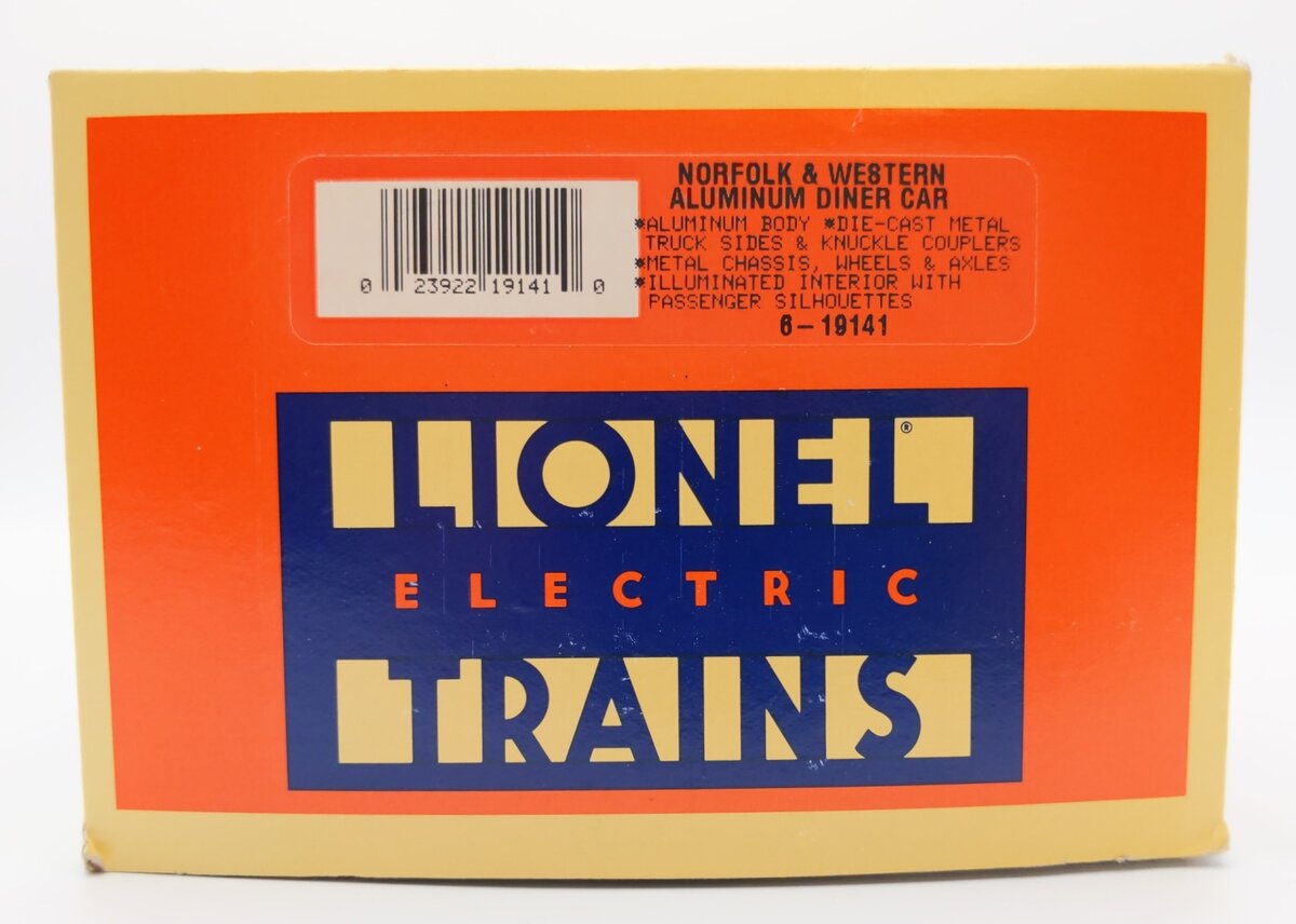 Lionel 6-19141 O Gauge Norfolk & Western Aluminum Dining Car #495 LN/Box