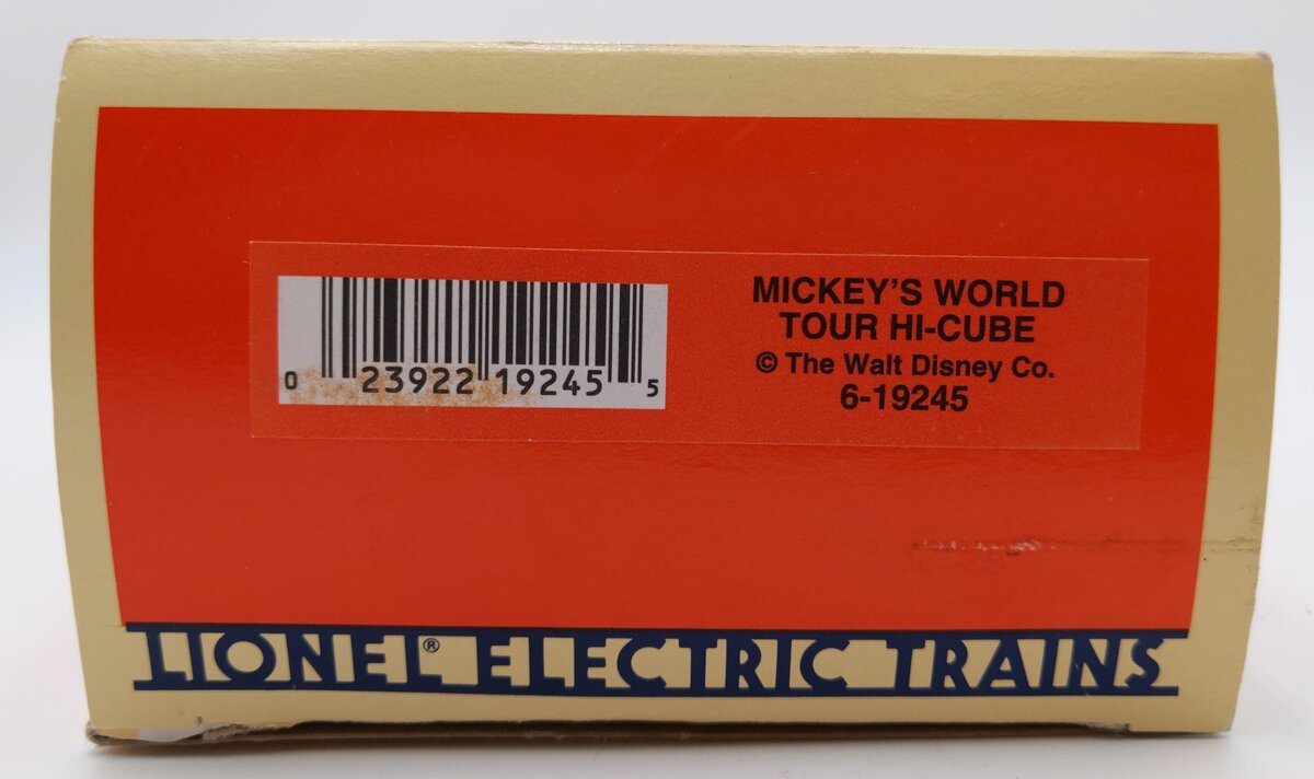 Lionel 6-19245 O Gauge Disney Mickey‘s World Tour Hi Cube Boxcar #19245 LN/Box
