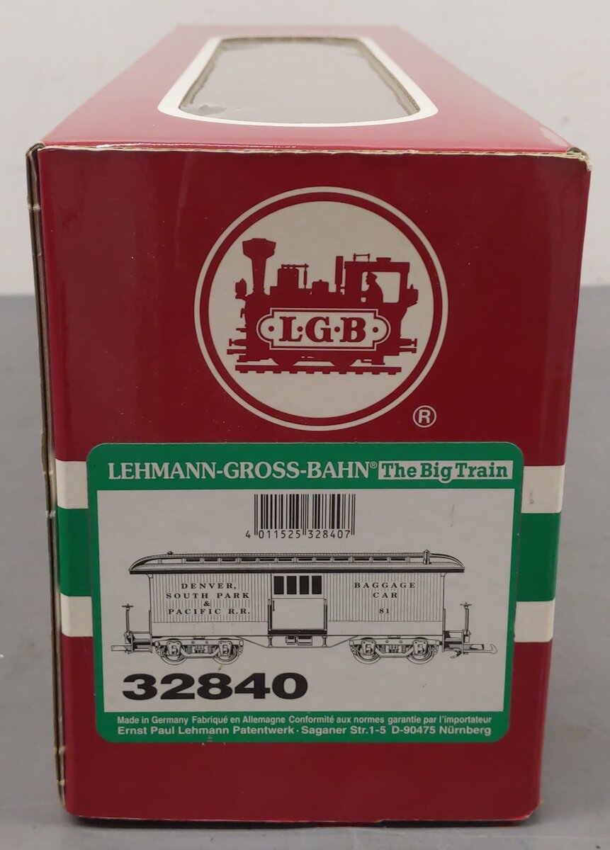 LGB 32840 Denver, South Park and Pacific Baggage Car w/Metal Wheels EX/Box