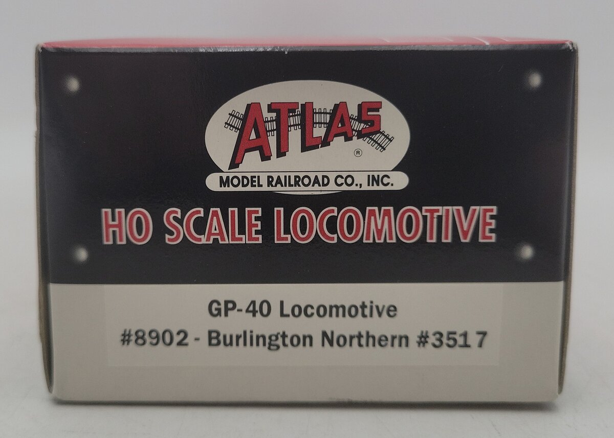 Atlas 8902 HO Scale Burlington Northern GP-40 Diesel Locomotive #3517 LN/Box