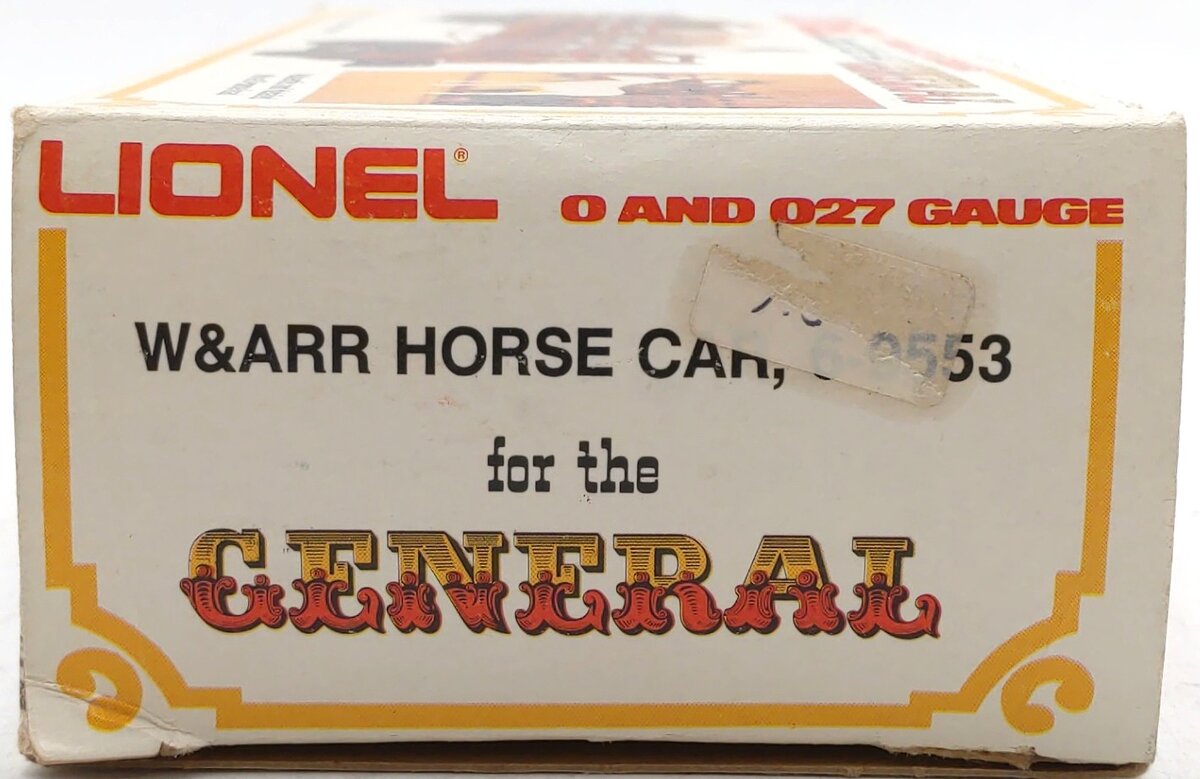 Lionel 6-9553 O Gauge Western & Atlantic Horse Car LN/Box