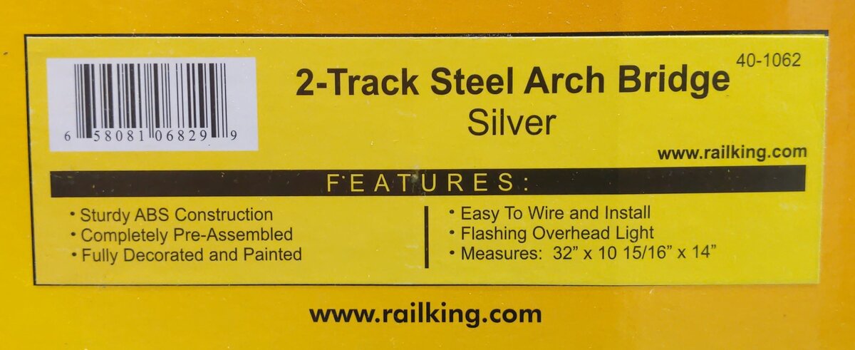 MTH 40-1062 O Gauge 2-Track Silver Steel Arch Bridge LN/Box