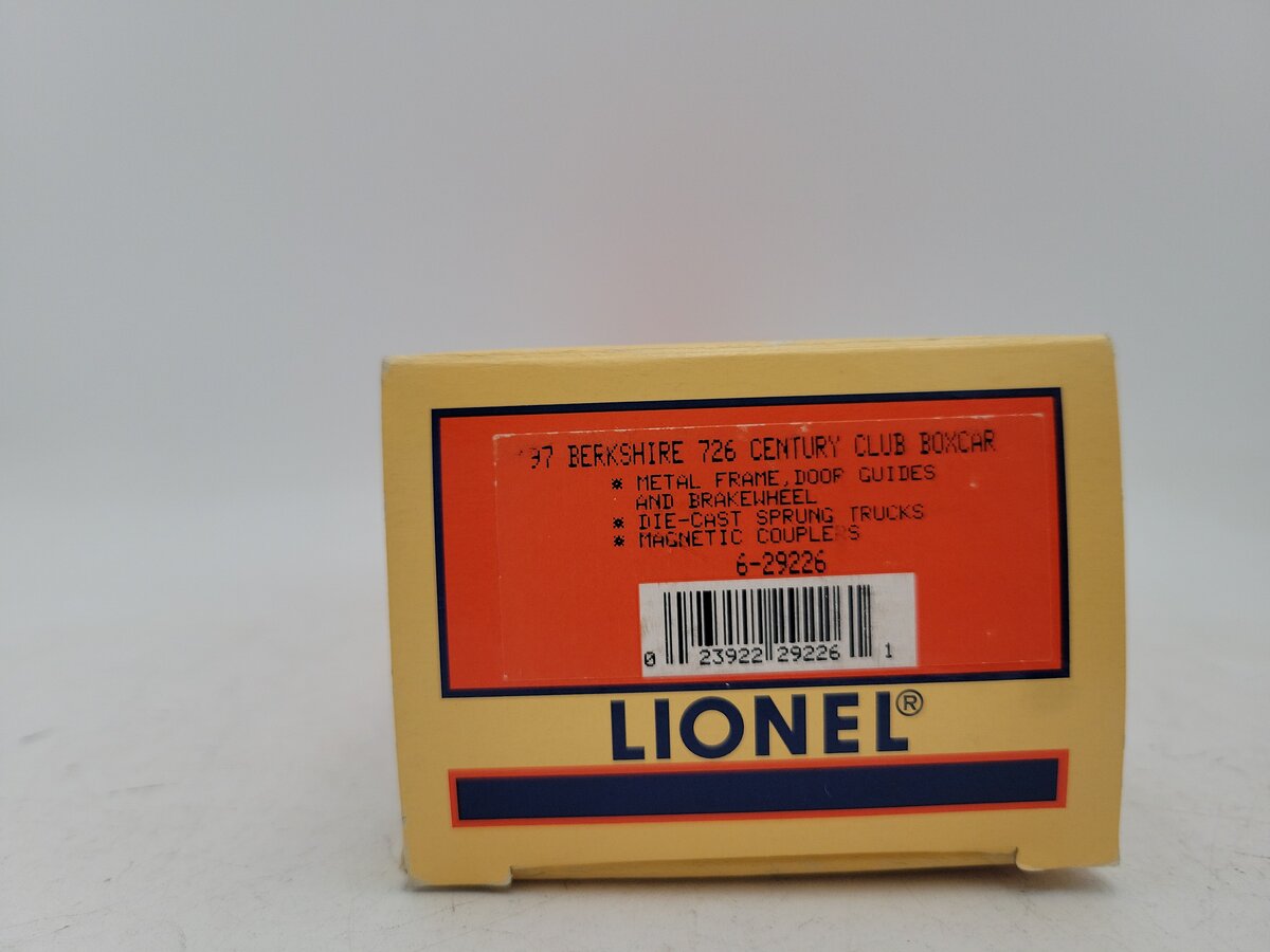 Lionel 6-29226 O Gauge Berkshire Century Club Boxcar #726 EX/Box